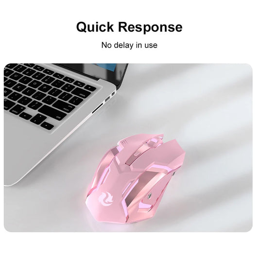 Mouse para juegos recargable 2,4G, inalámbrico, Bluetooth, silencioso